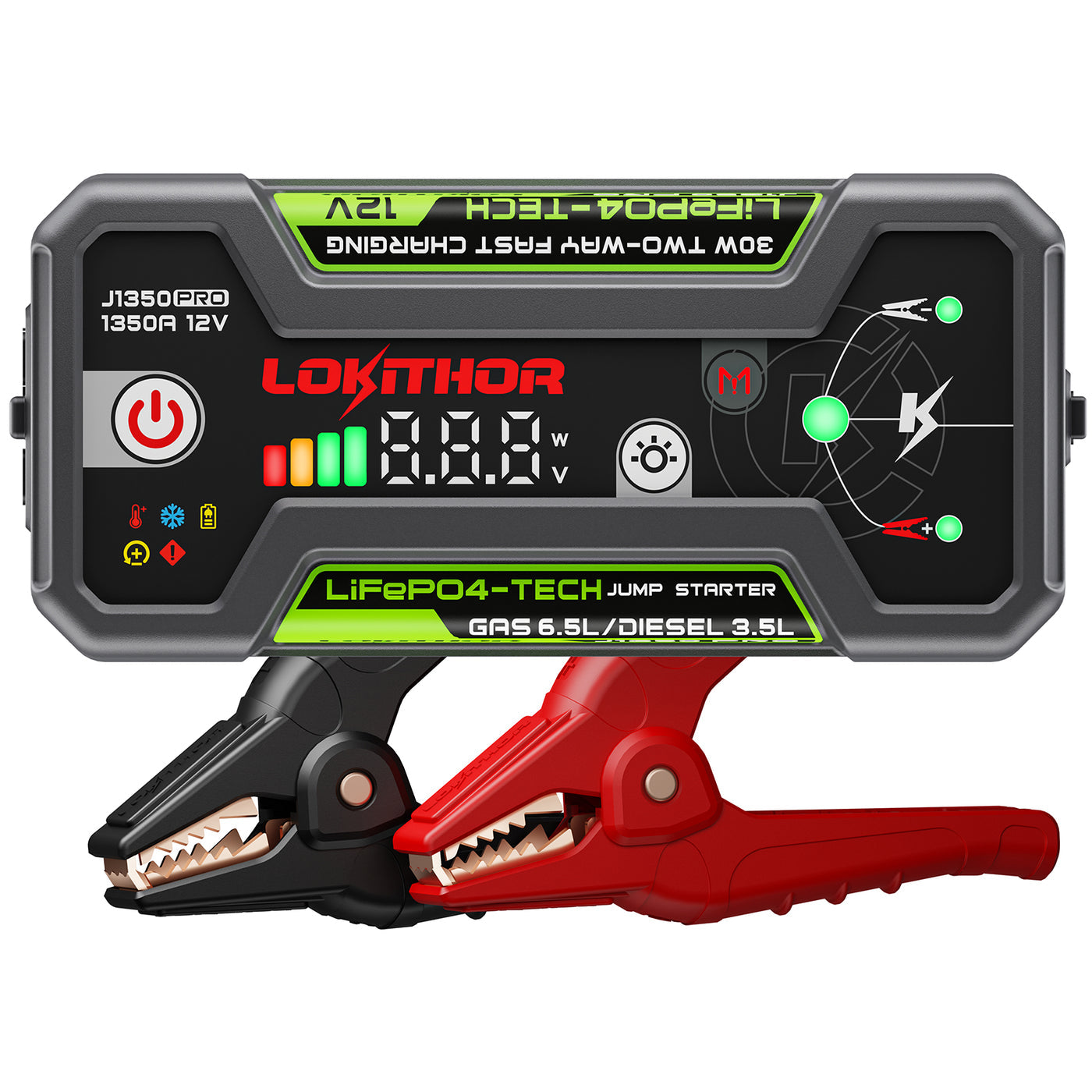 LOKITHOR Pro Jump Starter with LiFePO4 Safety Battery 1350Amp - J1350-PRO | RogueFuel.ca