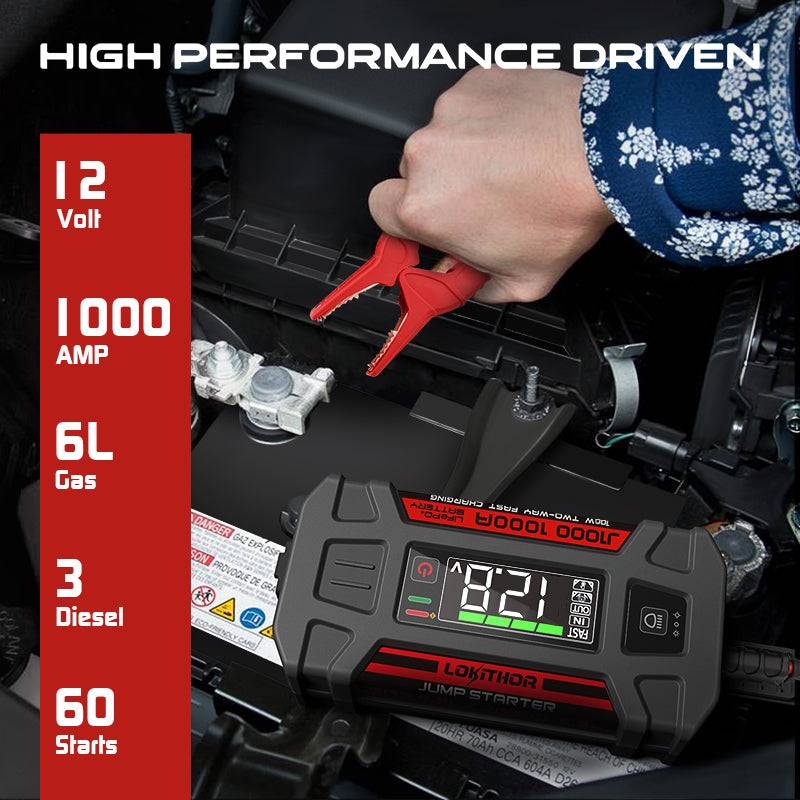 LOKITHOR Jump Starter with LiFePO4 Safety Battery 1000Amp - J1000 | RogueFuel.ca