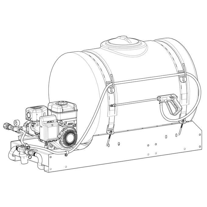FIMCO 110 Gallon Skid Sprayer Gas Powered Roller Pump - 5301052 | RogueFuel.ca