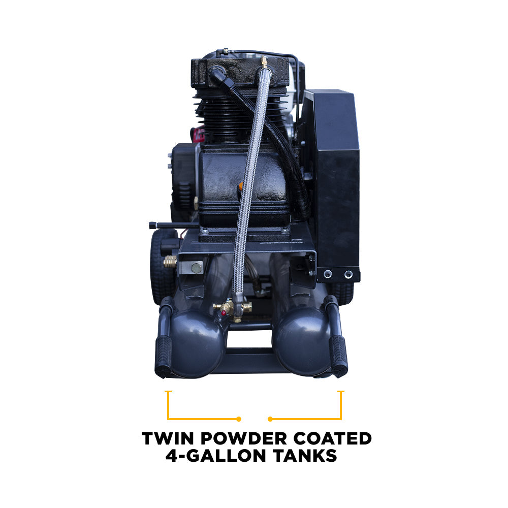 BE Portable Gas Air Compressor and Generator 16 CFM @ 175 PSI - 8G - AC138HEG2 | RogueFuel.ca
