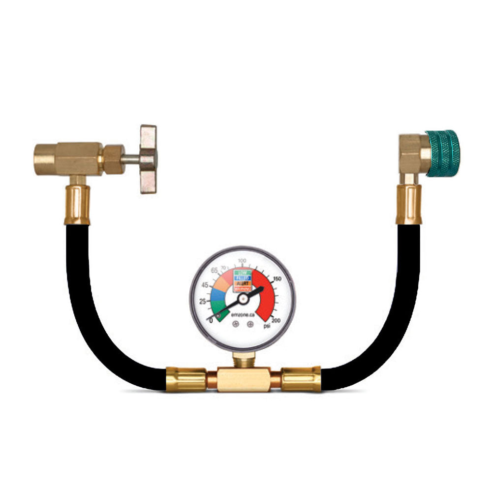 Emzone 1/2 Valve 1234yf A/C Recharge Hose with Gauge 13 45763 | RogueFuel.ca