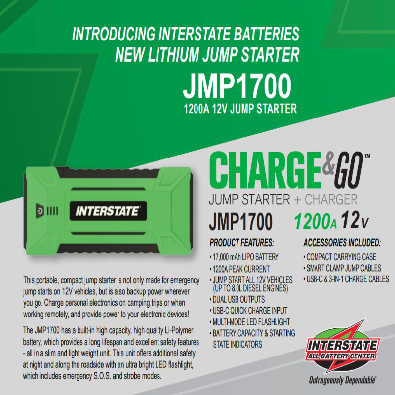 Interstate JMP1700 JumpStarter | RogueFuel.ca | Munro Industries