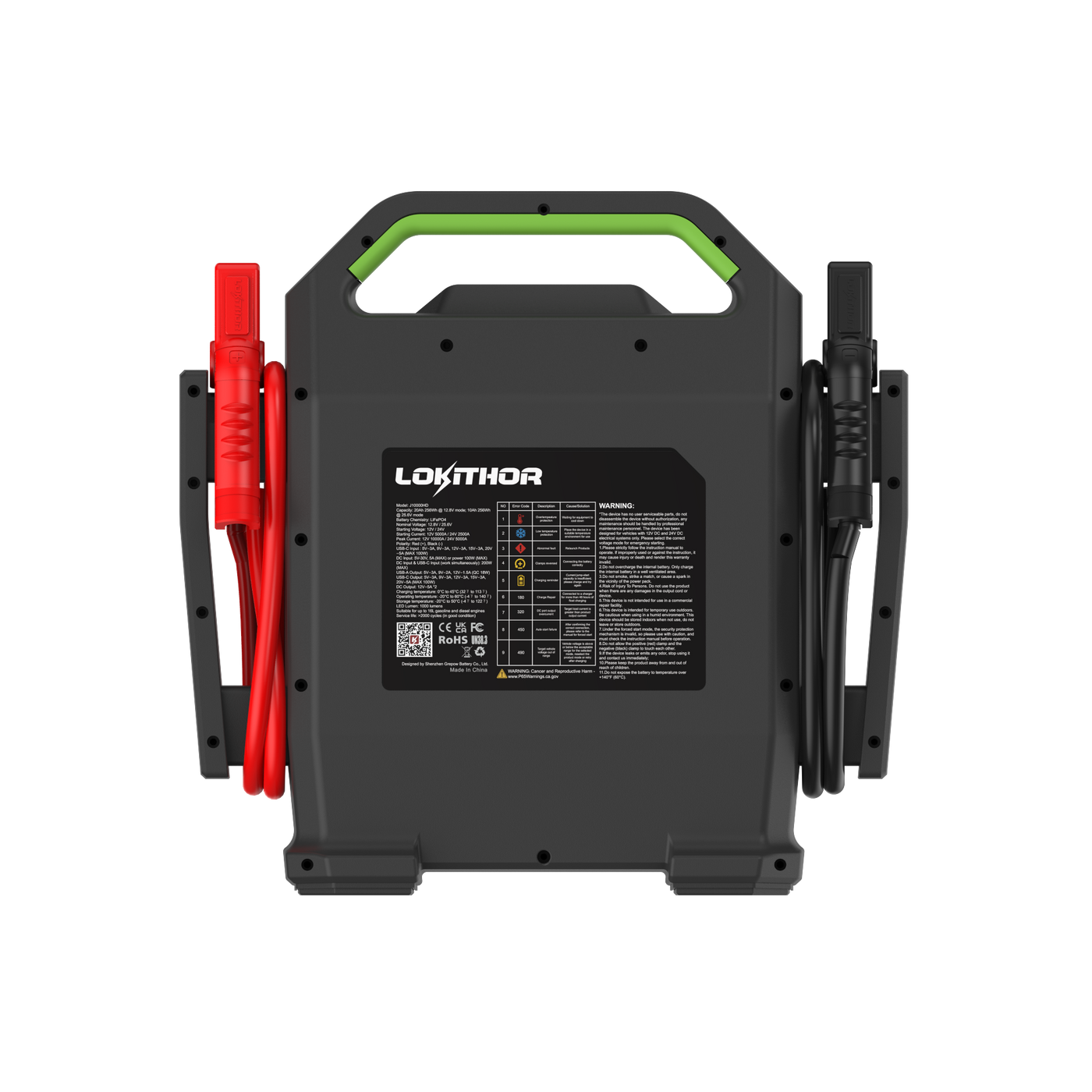 LOKITHOR Heavy Duty Jump Starter with LiFePO4 – 12V/10000Amp & 24V/5000Amp - J10000HD | RogueFuel.ca