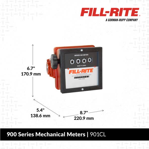 Fill-Rite 23-151 LPM, 1", 4-Digit Mechanical Fuel Transfer Meter, Liters - 901CL | RogueFuel.ca