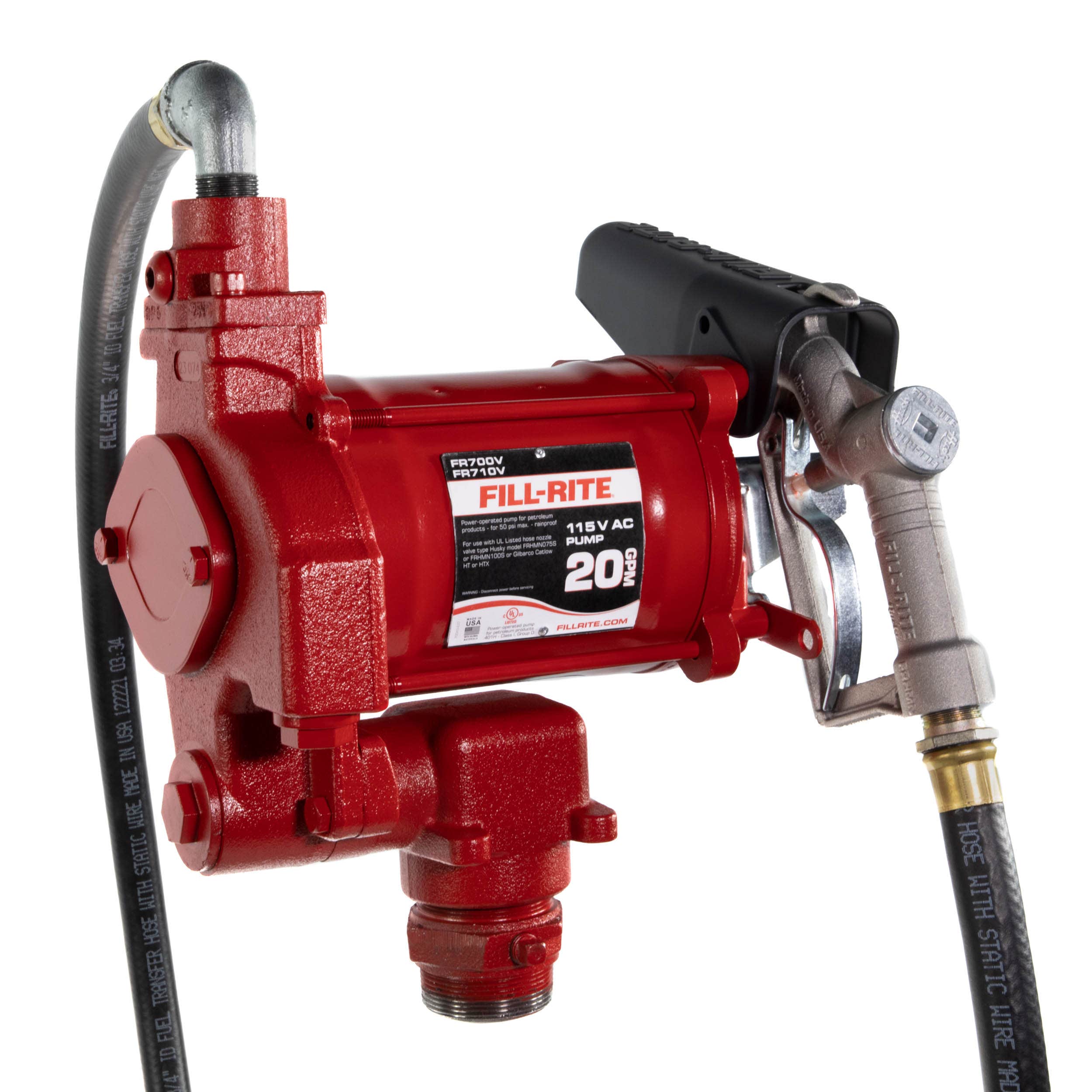 Fill-Rite 115V AC 20 GPM Fuel Transfer Pump with Nozzle - 1FR700V | RogueFuel.ca