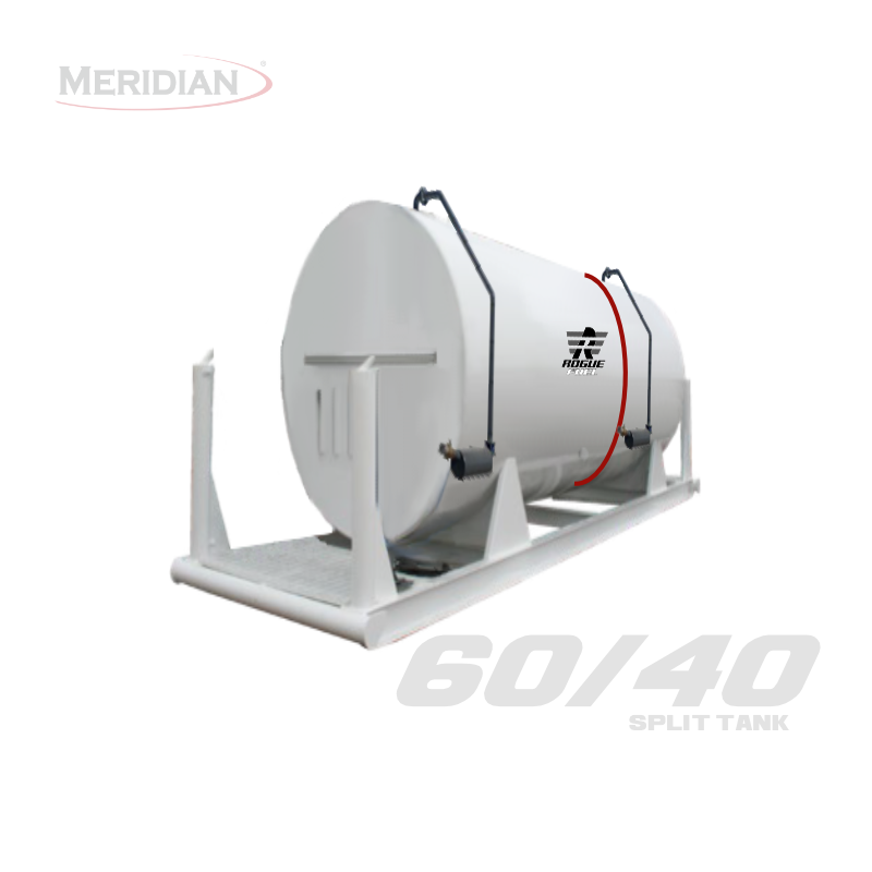 Rogue Fuel| Meridian - 15,000 Litre/ 3,300 Gallon Double Wall 60/40 Split HD Fully Welded Saddle Fuel Tank & Bollard / Drip Tube Skid and Dual Bottom Fill System - Model#: RF63055TSBDT-1