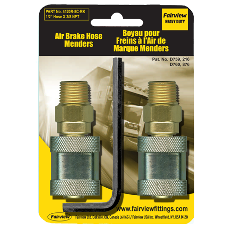 Fairview AB Hose Repair Kit;3/8x1/2MPT;(2pcs) Item #: FVF-4120R-6D-RK | RogueFuel.ca