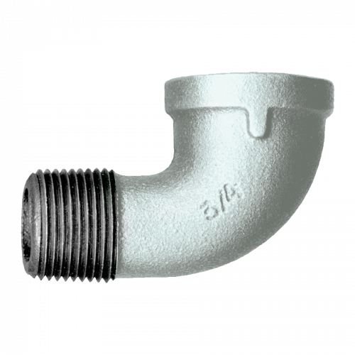 Fairview Galvanized Iron 90Elb;1/2MPTx1/2FPT Item #: FVF-GI-116-D | RogueFuel.ca