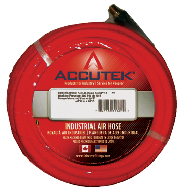 Fairview SuprFlex Hose Assy;1/4ID;1/4MPT;25ft;Red Item #: FVF-GL4RED-25B | RogueFuel.ca