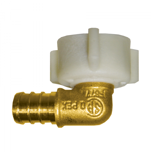 Fairview PexElb1/2x1/2F.Sw.w/PolyNut,;Lead Free Brass Item #: FVF-LF-PEX-139FSPN-10D | RogueFuel.ca