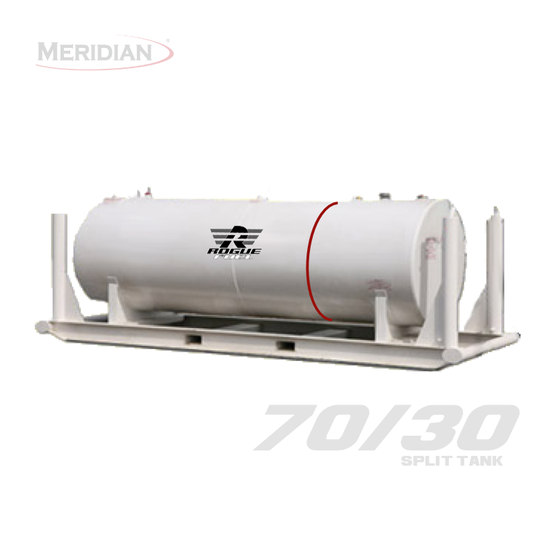 Rogue Fuel| Meridian - 4,595 Litre/ 1000 Gallon Double Wall 70/30 Split Fuel Tank & Skid, Fully Welded Saddle - Model#- RF98108TSFPB | RogueFuel.ca | Munro Industries Sturgeon County, Alberta