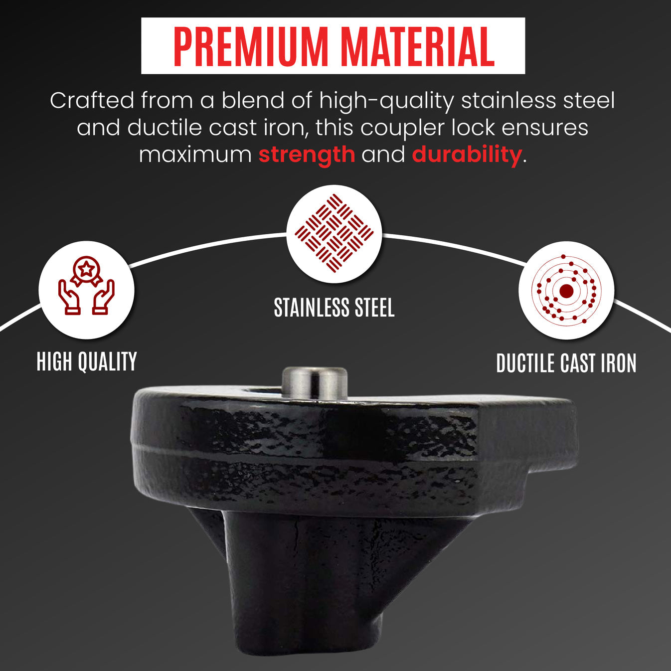 AMPLock Ball Coupler Lock - Flat Lip Design/Standard Trailer - TLS-2 | RogueFuel.ca