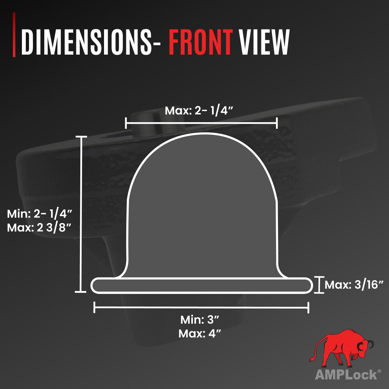 AMPLock Ball Coupler Lock - Flat Lip Design/Standard Trailer - TLS-2 | RogueFuel.ca