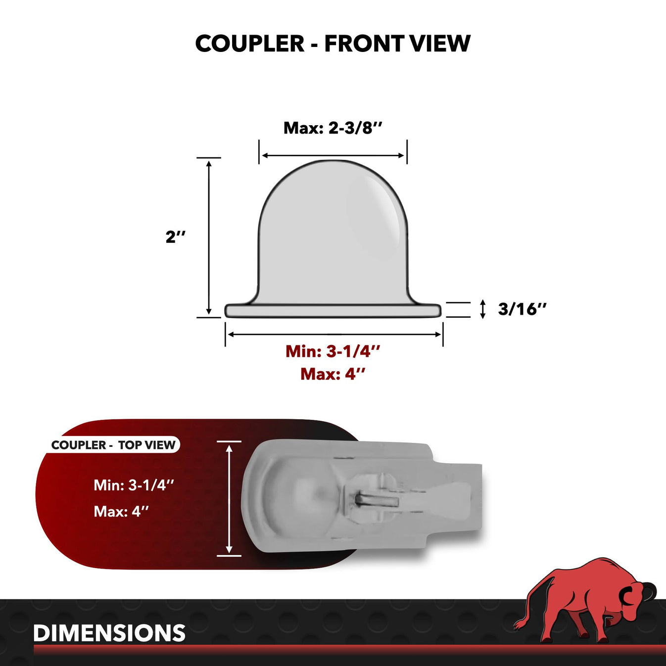 AMPLock Ball Coupler Lock - Flat Lip Design/Standard Trailer - BRP-2 | RogueFuel.ca