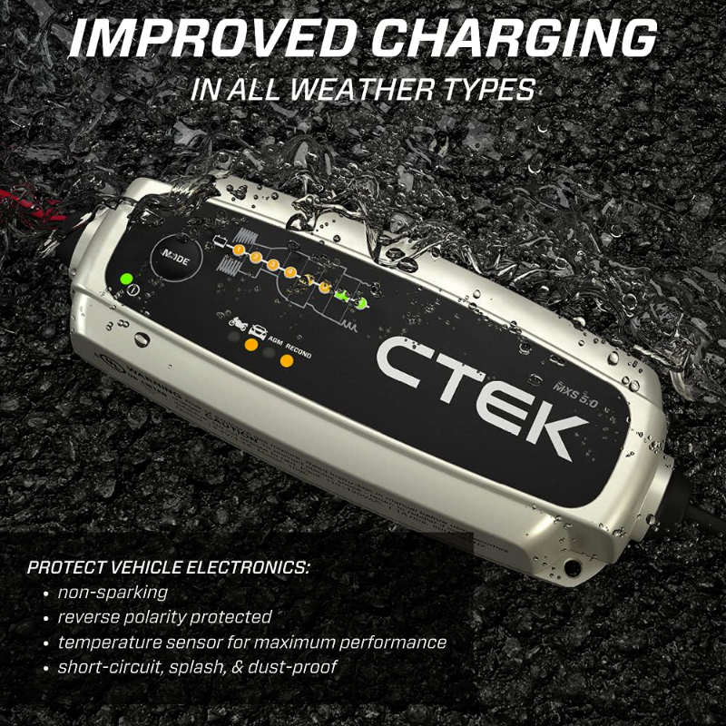 CTEK MXS 5.0 Lead - Acid Battery Charger 8 Step Fully Automatic Charging  Cycle