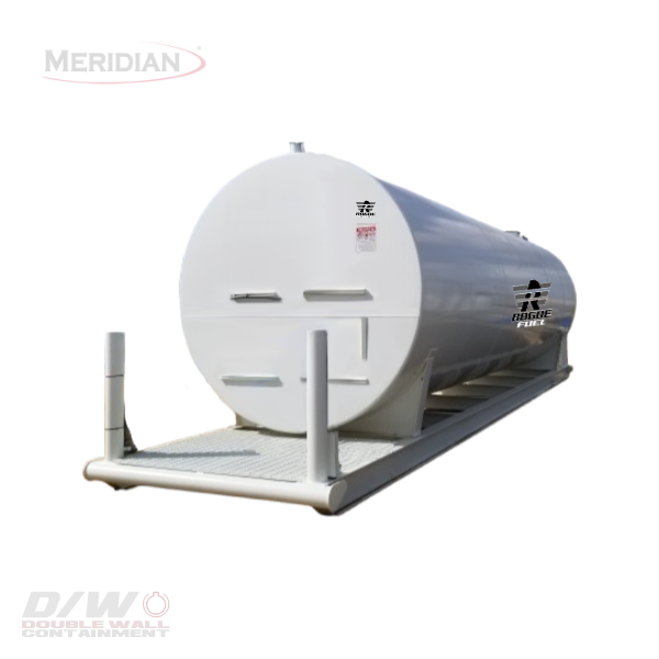 Meridian 35,000 Litre/ 7,699 Gallon Double Wall Fuel Tank & Skid, Fully Welded Saddle - 64035TSBDT | RogueFuel.ca | Munro Industries