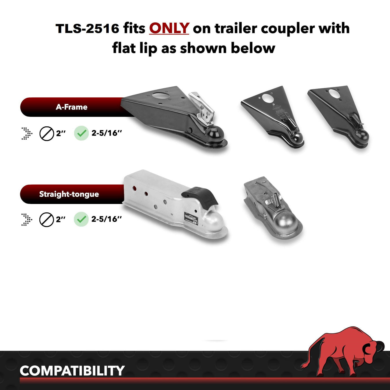AMPLock Ball Coupler Lock - Flat Lip Design/Standard Trailer - TLS-2516 | RogueFuel.ca