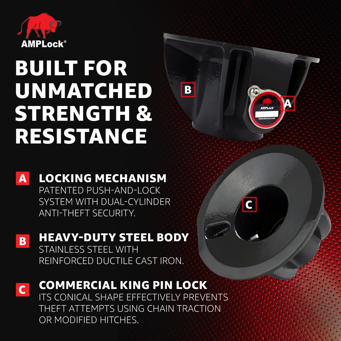 AMPLock Kingpin Lock Heavy Duty - LPC-VR | RogueFuel.ca