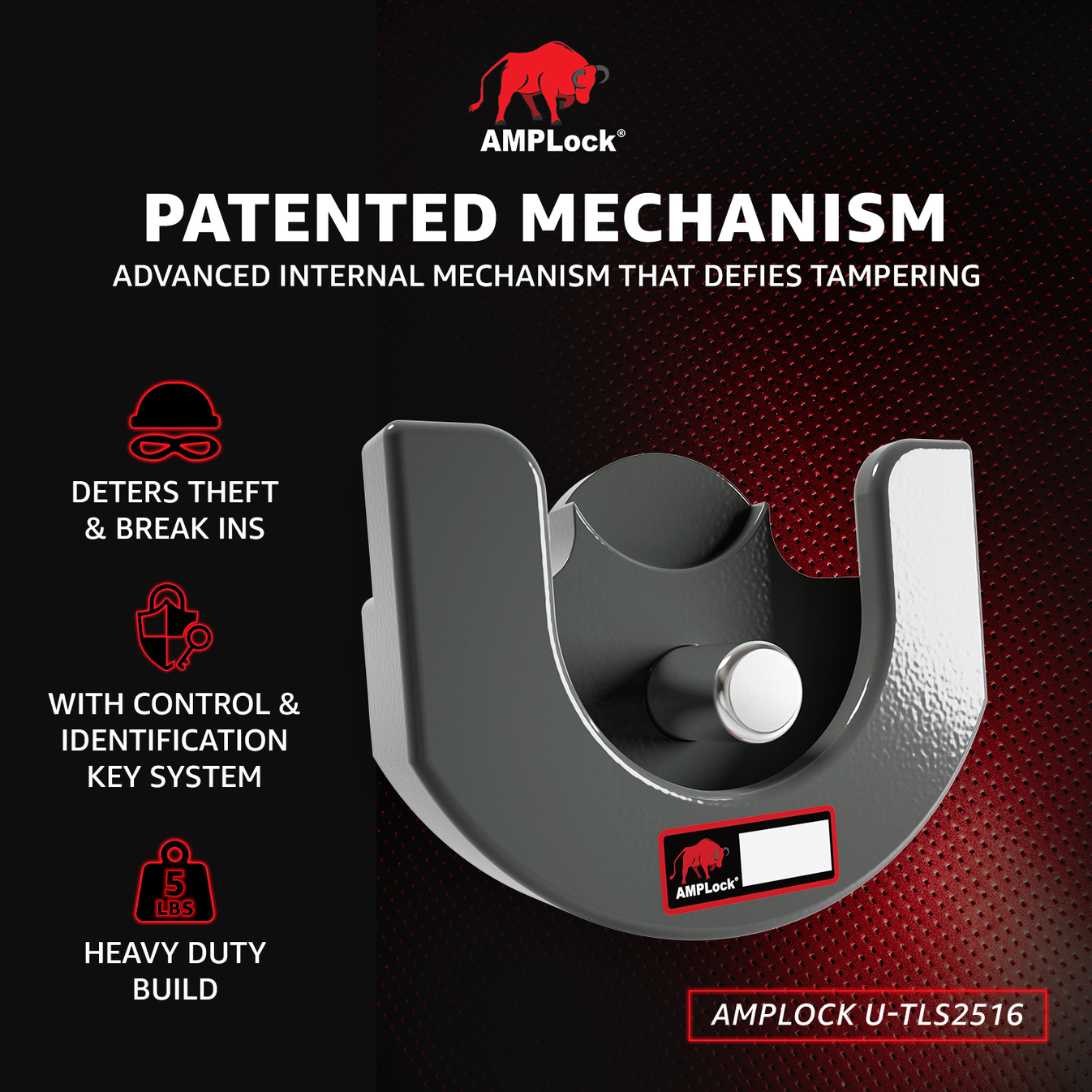 AMPLock Ball Coupler Lock - Flat Lip Design/Standard Trailer - TLS-2516 | RogueFuel.ca