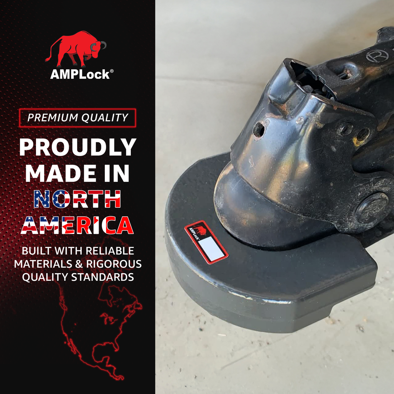 AMPLock Ball Coupler Lock - Flat Lip Design/Standard Trailer - TLS-2516 | RogueFuel.ca