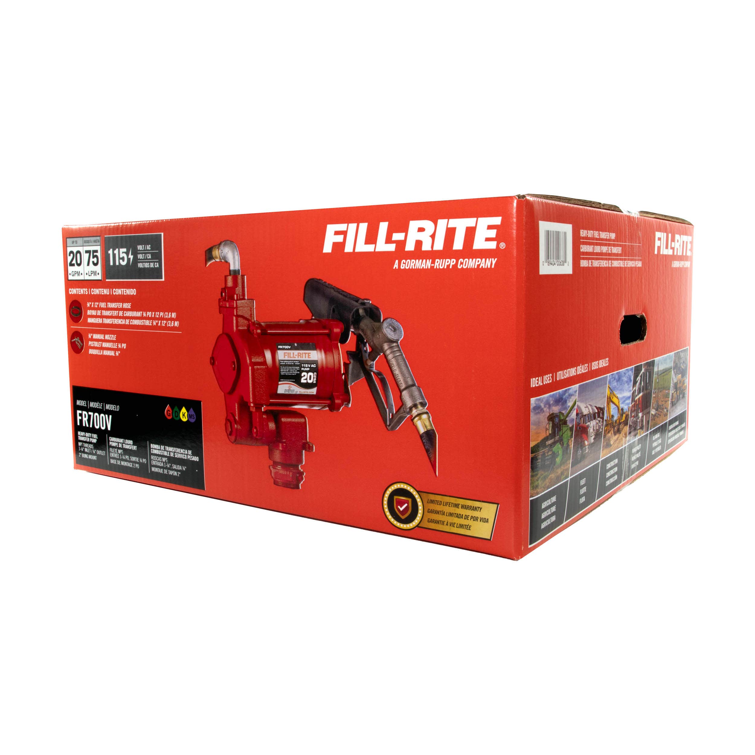 Fill-Rite 115V AC 20 GPM Fuel Transfer Pump with Nozzle - 1FR700V | RogueFuel.ca
