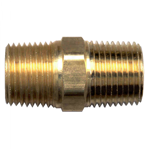 Fairview Brass Hex Long Nipple;1/4 MPT Item #: FVF-122L-B | RogueFuel.ca