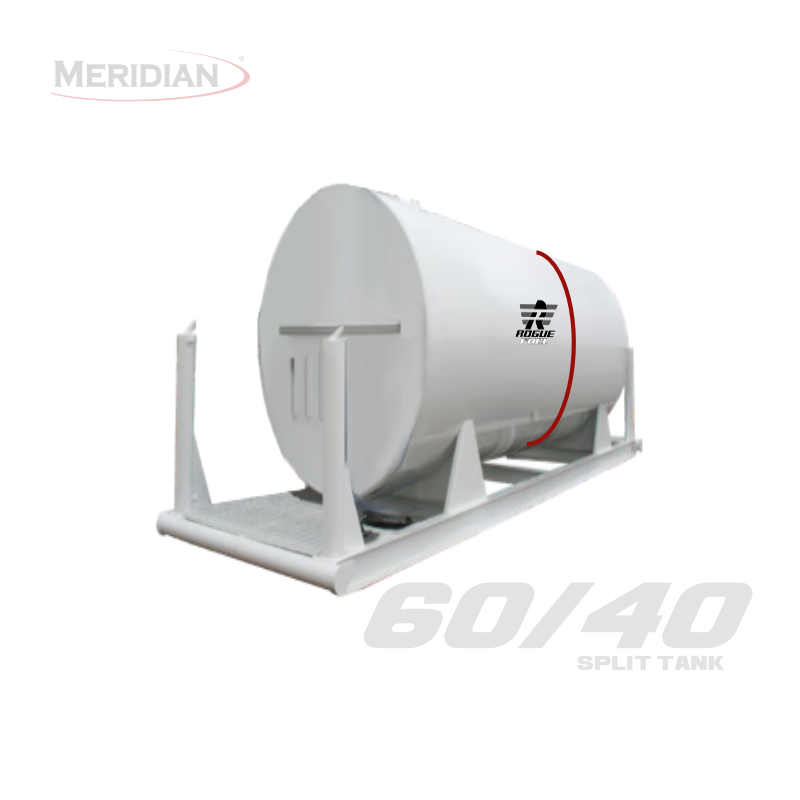 Rogue Fuel| Meridian - 15,000 Litre/ 3,300 Gallon Double Wall 60/40 Split Fuel Tank & Skid, Fully Welded Saddle - Model#: RF63055TSBDT