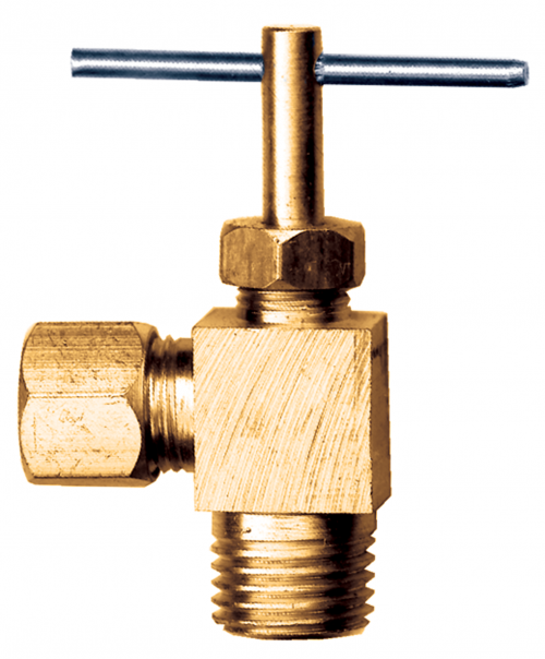 Fairview PolyComp Ndl Valve 90Elb;1/4x1/8MPT Item #: FVF-3469-4A | RogueFuel.ca