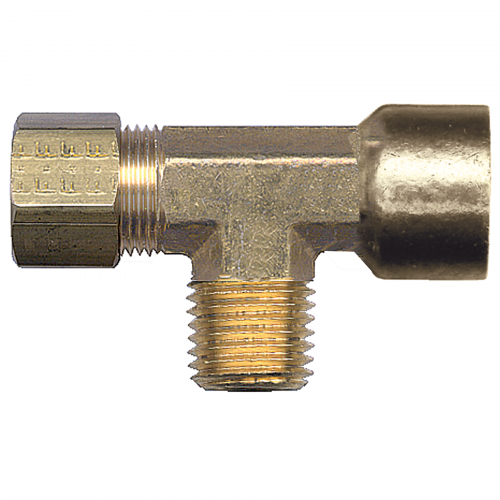 Fairview Brass CompTee 1/4 x1/8FPT x1/8MPT Item #: FVF-79-4A | RogueFuel.ca