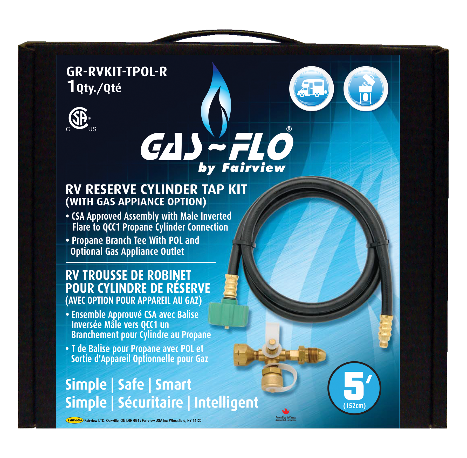 Fairview RV LP-Gas Reserve Cylinder Tap Kit Item #: FVF-GR-RVKIT-TPOL-R | RogueFuel.ca