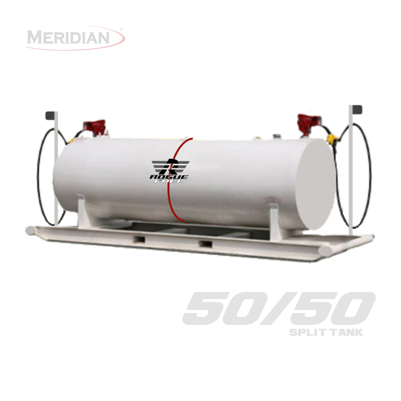Rogue Fuel| Meridian - 4,595 Litre/ 1000 Gallon Double Wall 50/50 Split Fuel Tank Complete Package, Fully Welded Saddle - Model#- RF98109DWCPFP  | RogueFuel.ca | Munro Industries Sturgeon County, Alberta