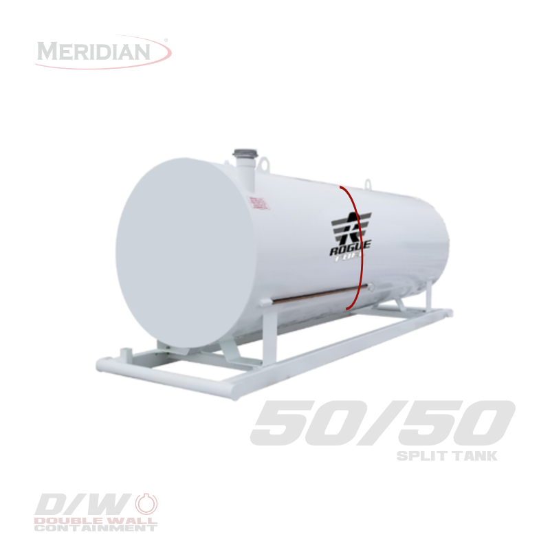 Rogue Fuel| Meridian - 4,595 Litre/ 1000 Gallon Double Wall 50/50 Split Utility Fuel Tank & Skid - Model#: RF98111TS | RogueFuel.ca | Munro Industries Sturgeon County, Alberta
