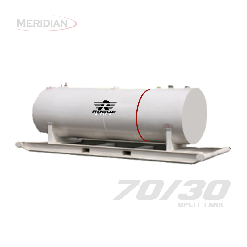 Rogue Fuel| Meridian - 4,595 Litre/ 1000 Gallon Double Wall 70/30 Split Fuel Tank & Skid, Fully Welded Saddle - Model#- RF98108TSFP