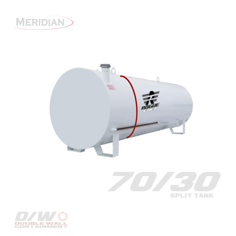 Rogue Fuel| Meridian - 4,595 Litre/ 1000 Gallon Double Wall 70/30 Split Utility Fuel Tank - Model#: RF98110 | RogueFuel.ca | Munro Industries Sturgeon County, Alberta