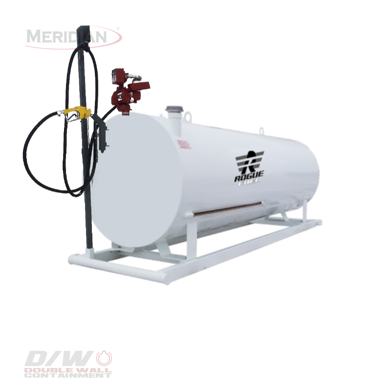 Rogue Fuel| Meridian - 4,600 Litre/ 1,000 Gallon Double Wall Utility Fuel Tank & Skid, Complete With Fuel Pump Package, Arctic Fuel Hose & Automatic Shutoff Nozzle - Model#: RF64180DWCP | RogueFuel.ca | Munro Industries Sturgeon County, Alberta
