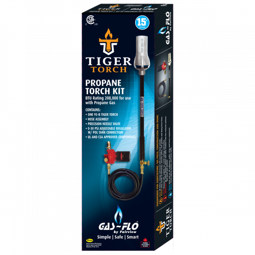 Fairview Propane Tiger Torch Kit; 15ft;0-30psi adj Reg Item #: FVF-T95-B KIT | RogueFuel.ca