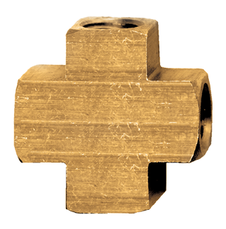 Fairview Brass Cross;1/4 FPT;Xtruded Item #: FVF-X102-B | RogueFuel.ca