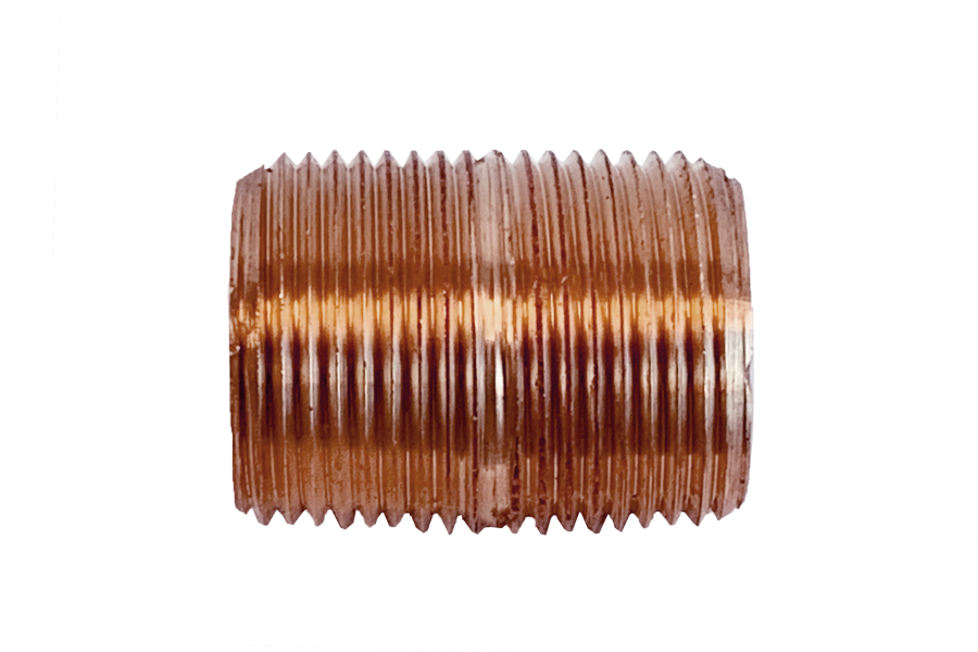 Fairview Red Brass Close Nipple;1/2 MPT Item #: FVF-112RED-D | RogueFuel.ca