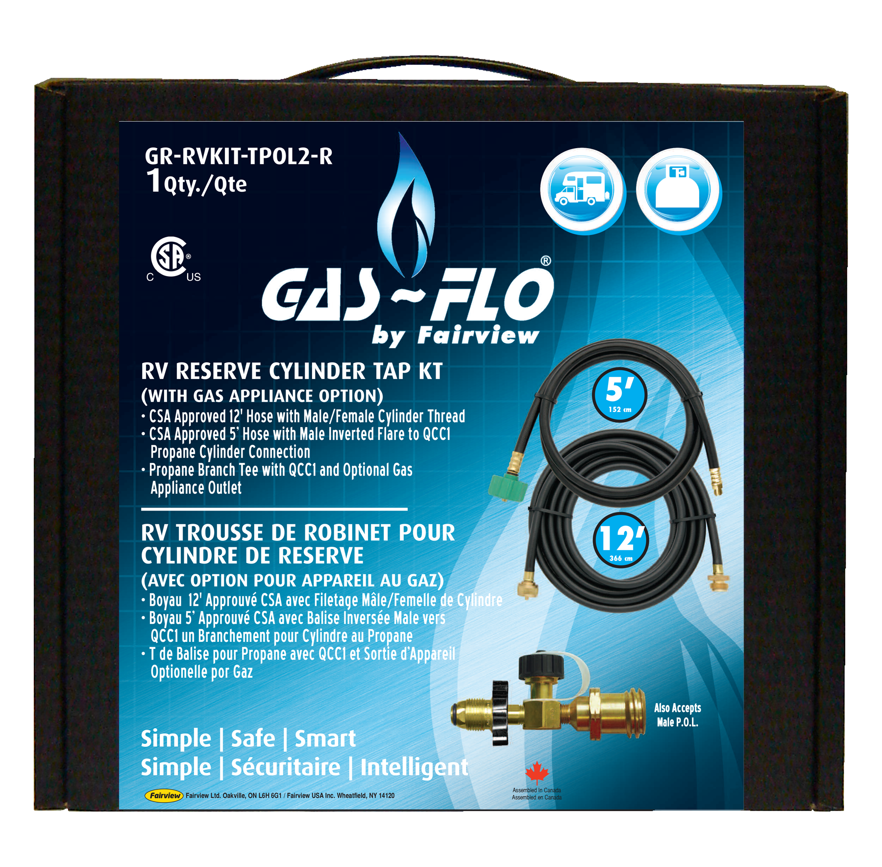 Fairview RV LP-Gas Reserve Dual Cylinder Tap Kit Item #: FVF-GR-RVKIT-TPOL2-R | RogueFuel.ca
